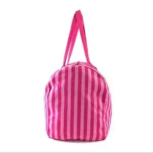 PINK Victoria\'s Secret duffle laundry bag beach bag large cinched top chevron Victoria main image 3